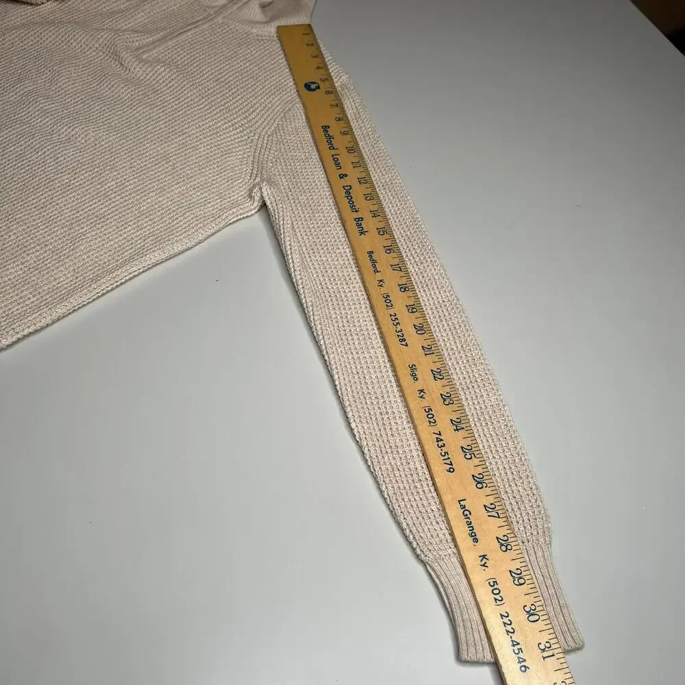 J.Crew Men’s Cotton Half Zip Sweater Cream Beige Pullover‎ Size L
